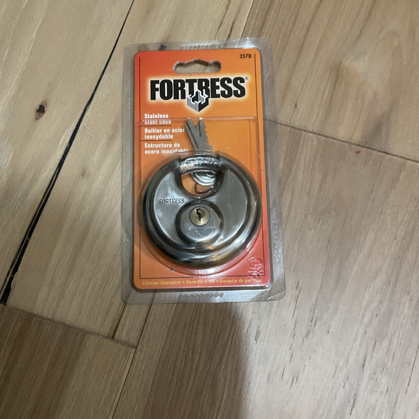 Fortress 357D Stainless Steel Hidden/Shrouded Keyed Padlock D Keyway 5-Pin