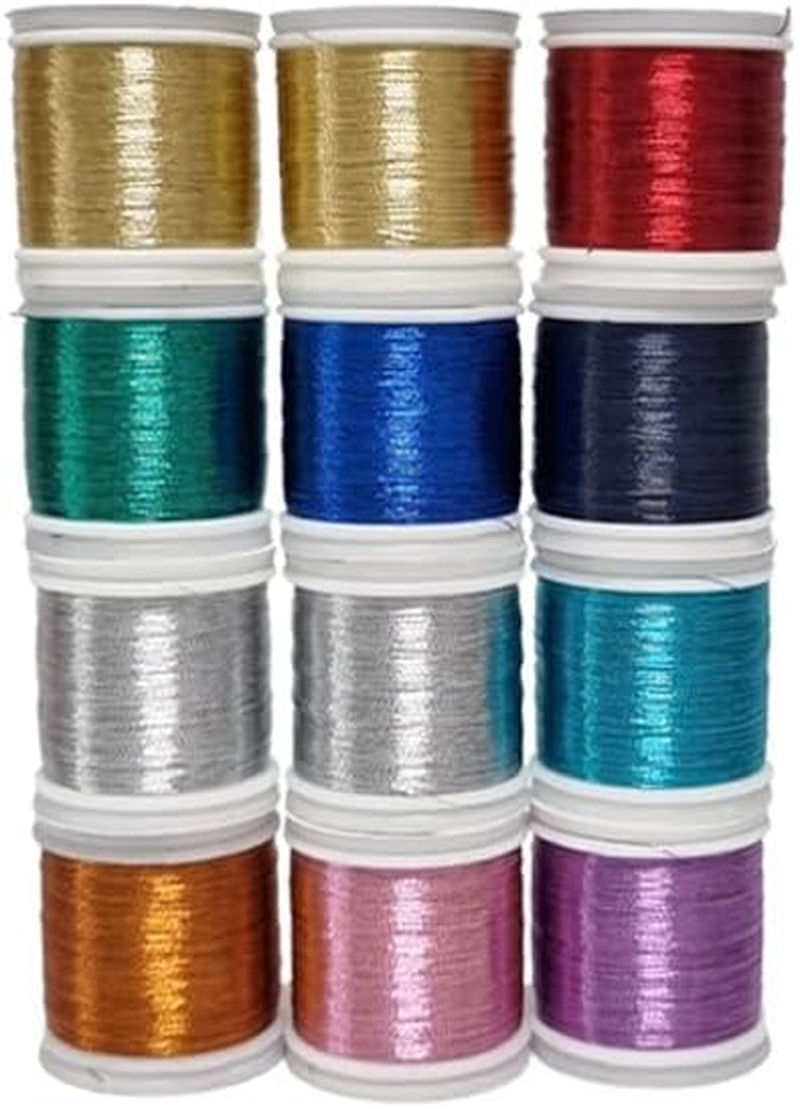 Lot of 12Ea Rod Wrapping Metaliic Threads (JK004) for Fishing Rod Building and R