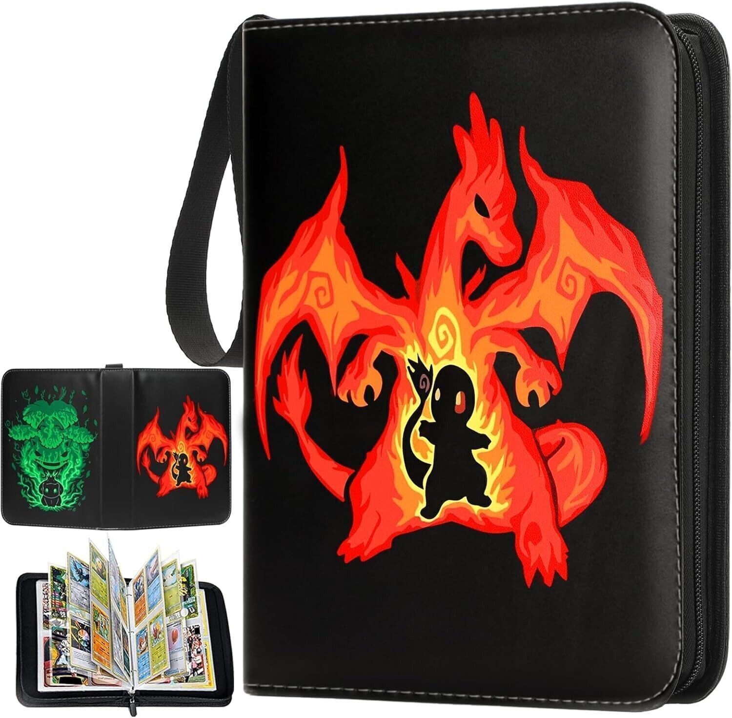 Card Binder for Pokemon Cards Holder Fits 400 Cards w/ 50 Removable Sleeves TCG
