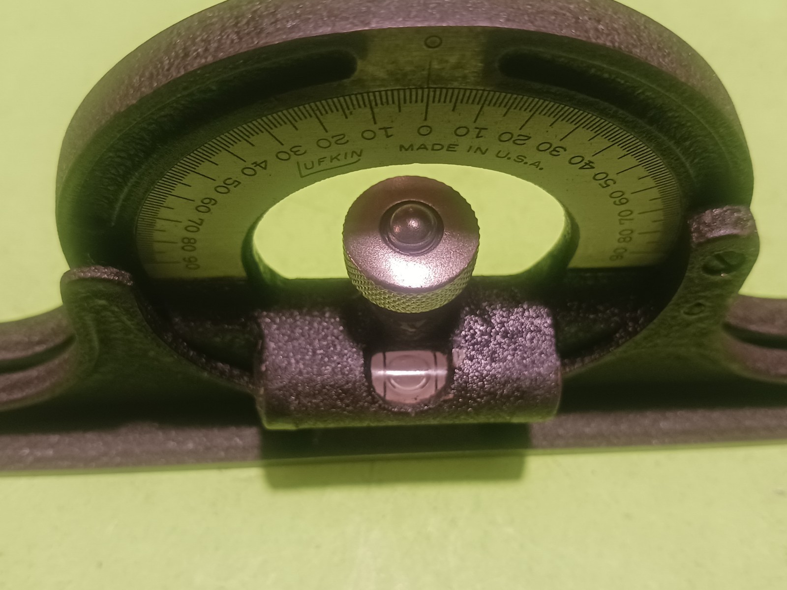 Vintage Lufkin combination square protractor Head (not rule)Black wrinkle finish
