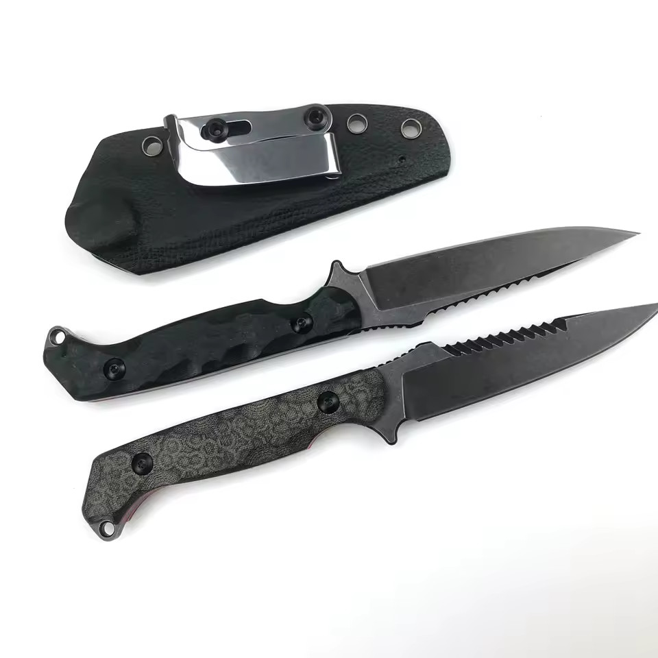 Tactical Fixed Blade Knife D2 Steel Full Tang EDC Outdoor Survival Kydex Sheath