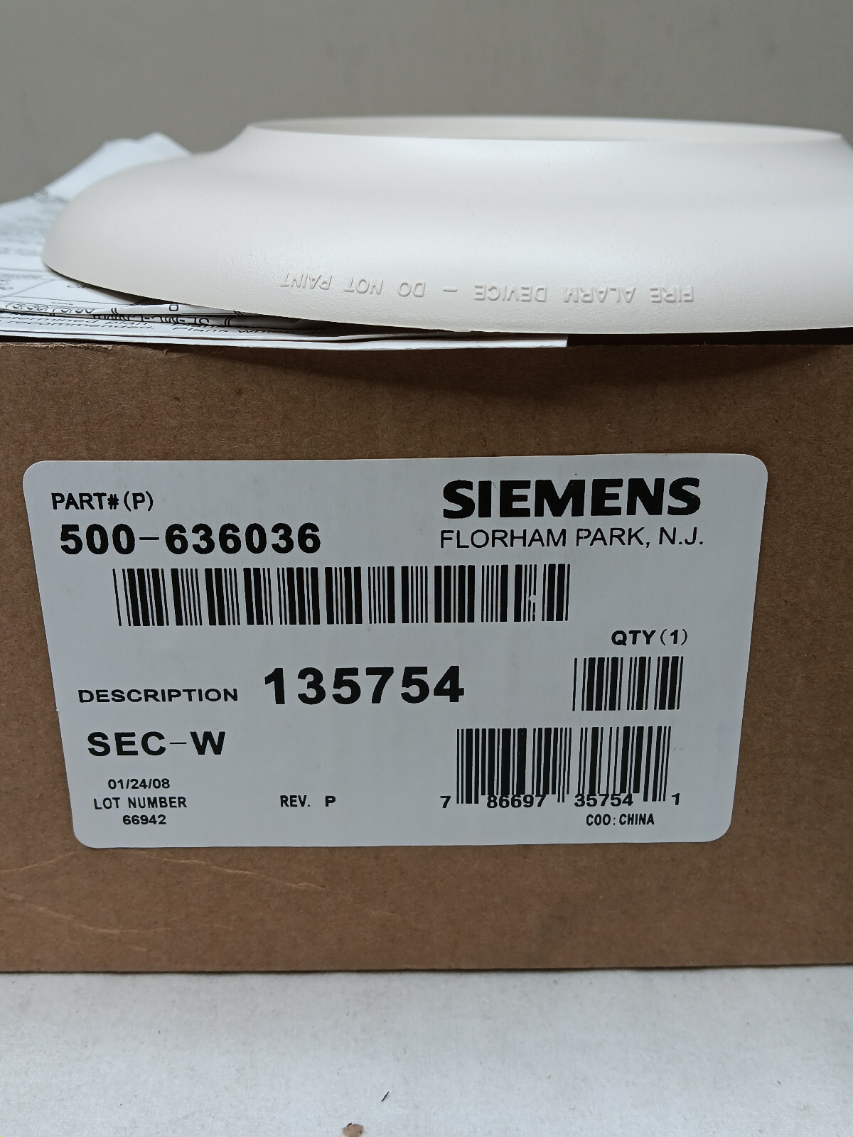 SIEMENS SEC-W 500-636036, SPKR WHITE CEILING 135754