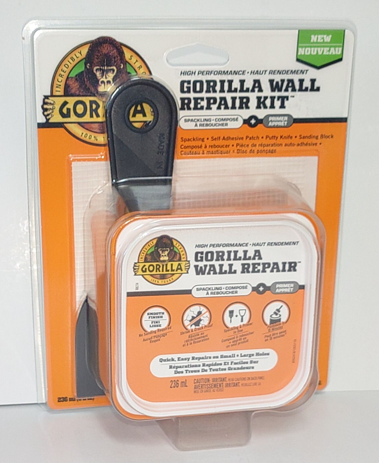 Gorilla High Performance Wall Repair Kit Spackling + Primer 109228