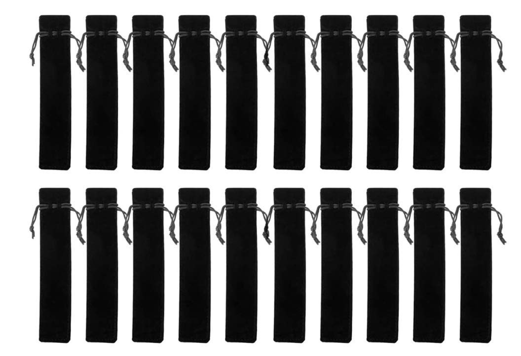 Estuche de terciopelo con cordón para bolígrafos, funda para un solo bolígrafo