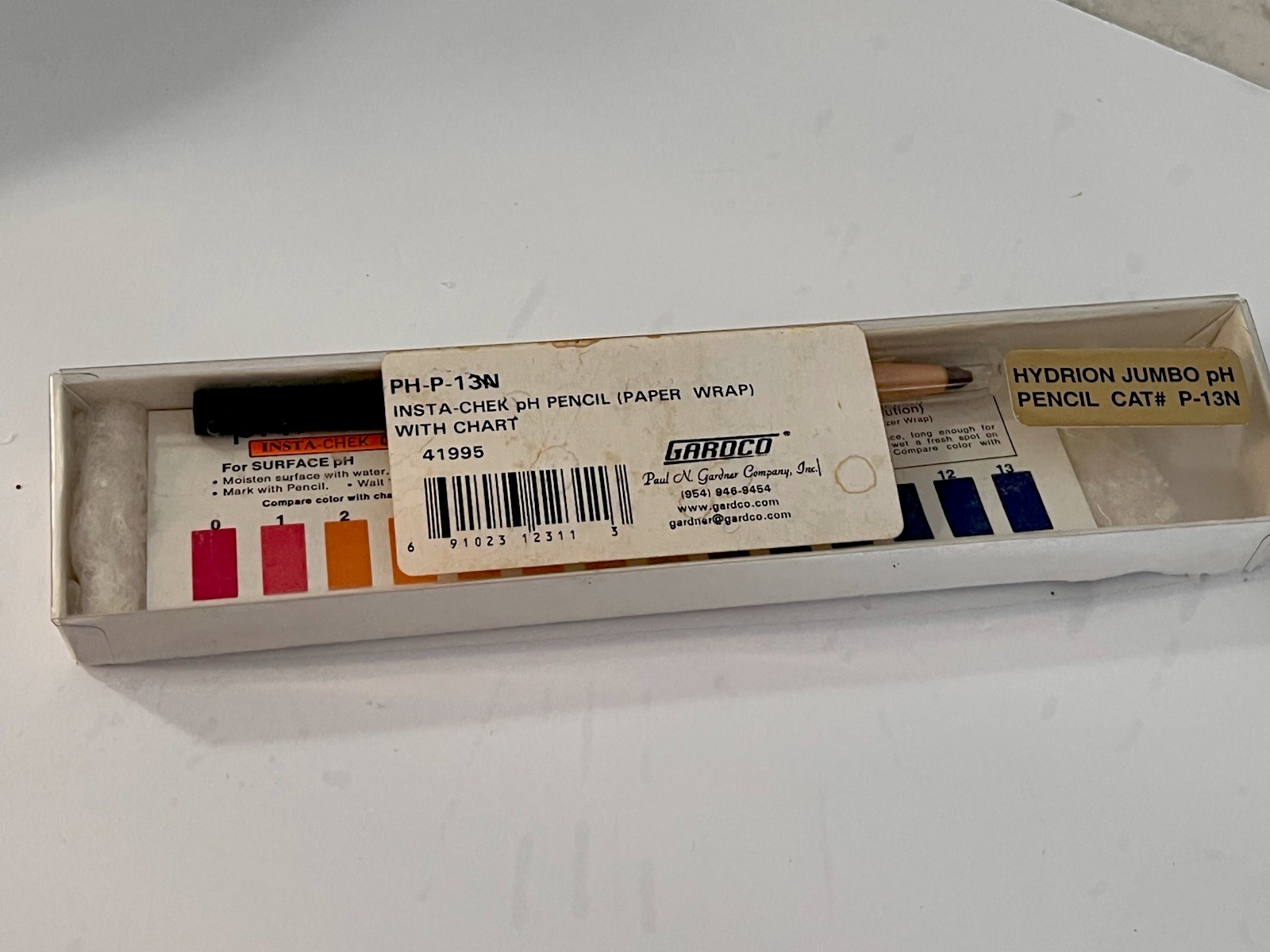 Vintage Gardco  hydrion Jumbo PH Pencil Kit Ph – P-13N