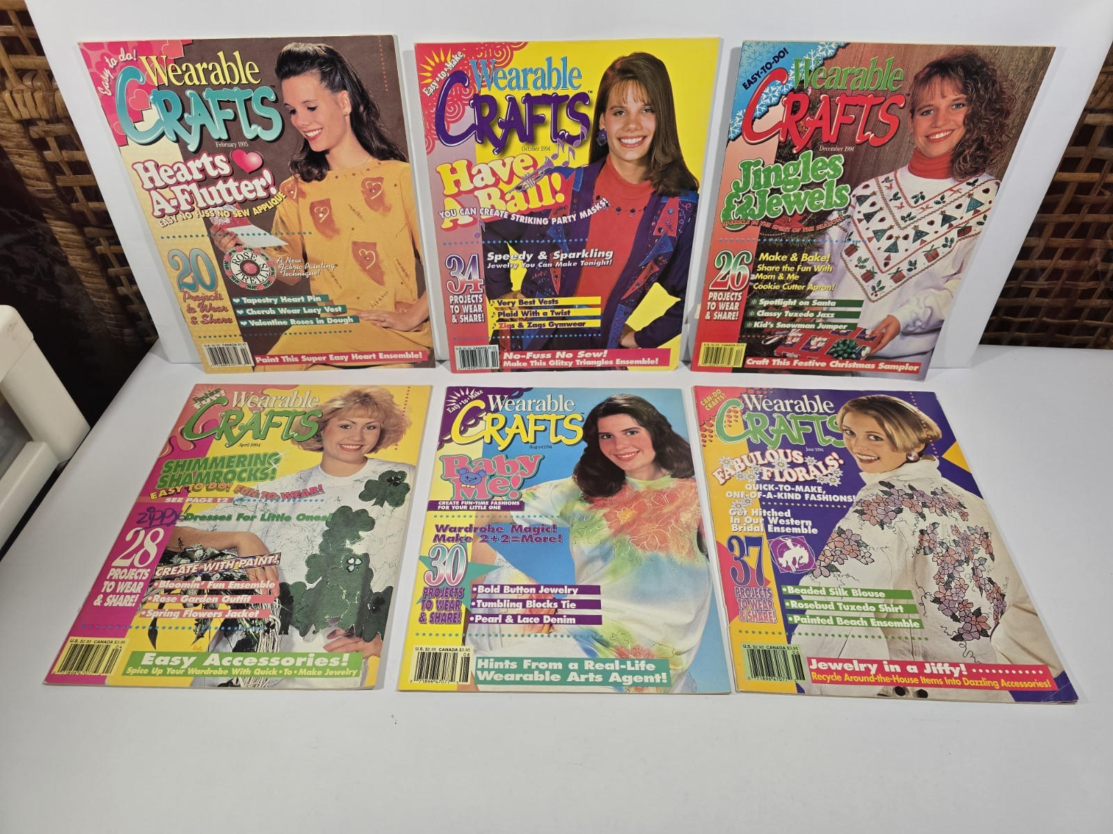6 - 90s Fashion Wearable Crafts Magazine Lot, Has Season Patterns