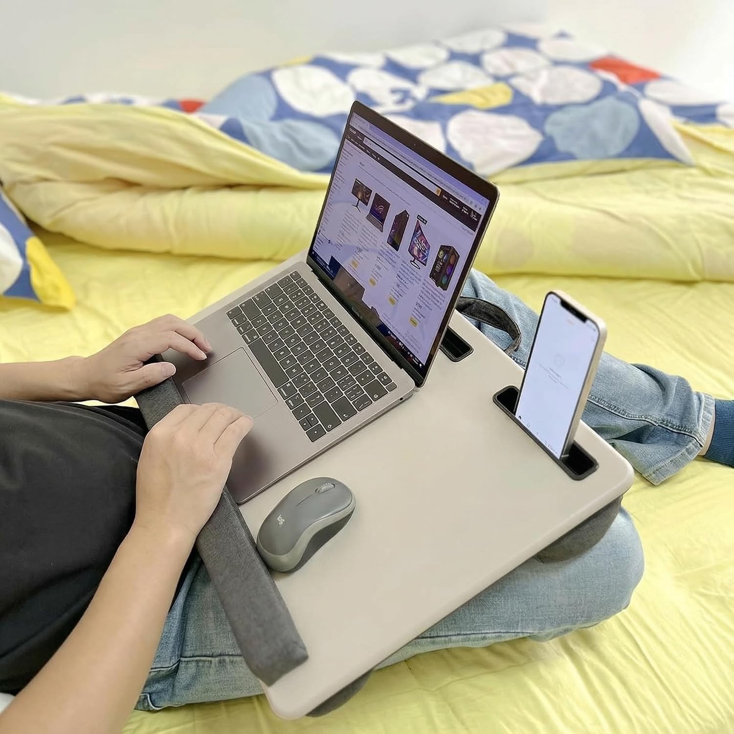 Ergonomic Lap Desk with Mouse Pad and Wrist Rest