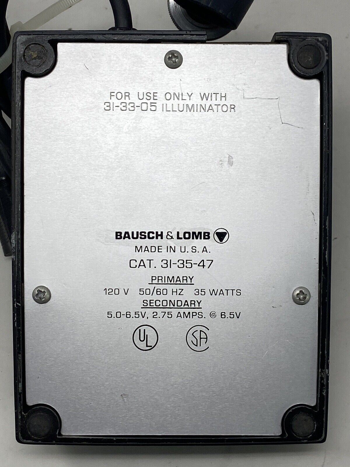 Bausch+Lomb (31-35-47) Vintage Microscope Illuminator Transformer Power Source