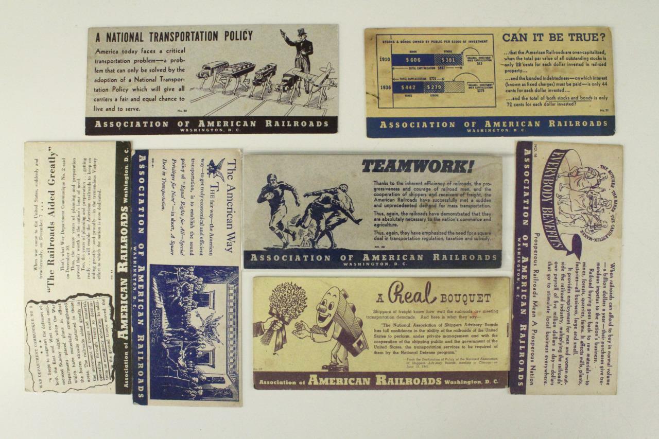 Vintage Paper Advertising BLOTTERS Association of AMERICAN RAILROADS WWII Era
