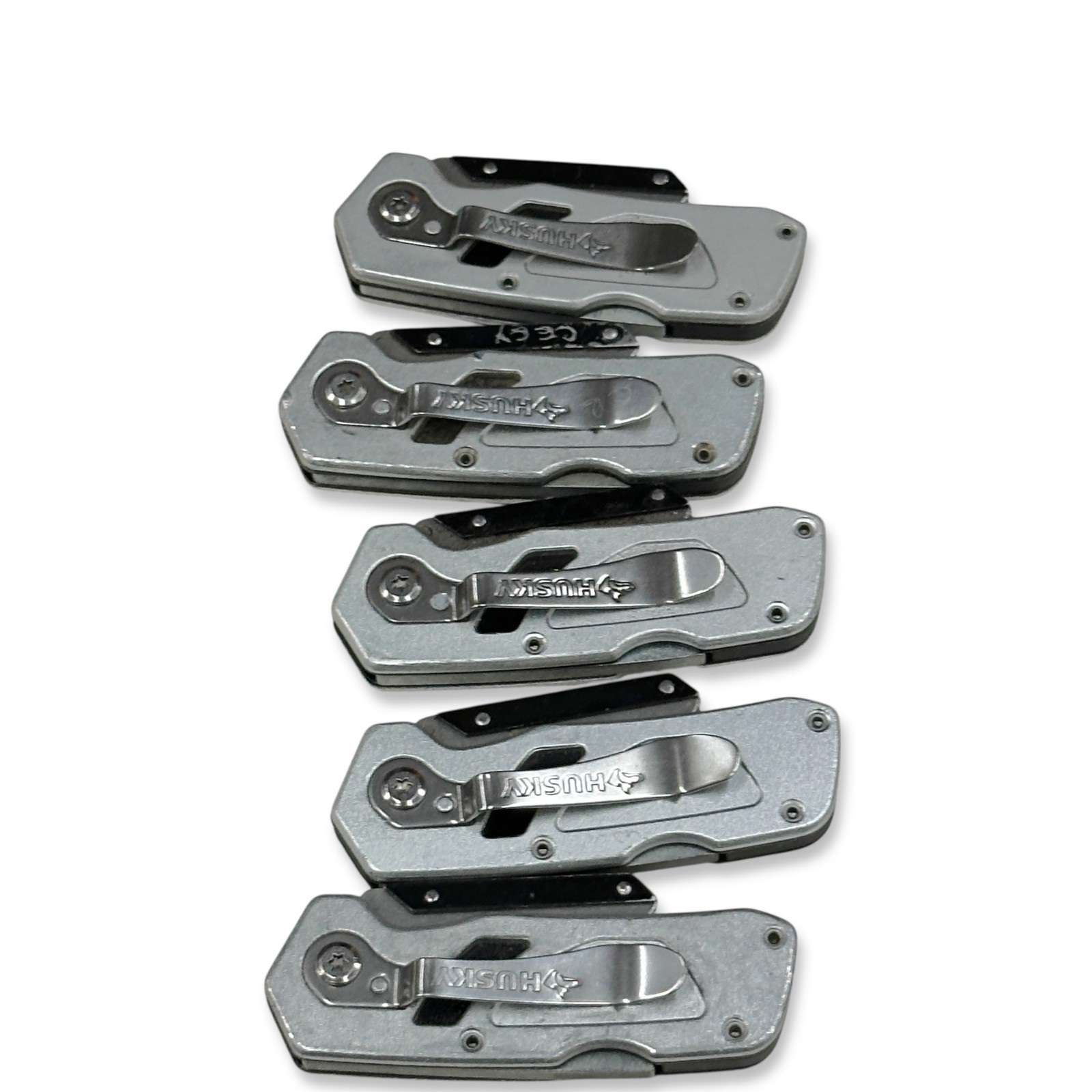 Husky Folding Box Cutters Utility Knife Tool Set, 5 Pieces