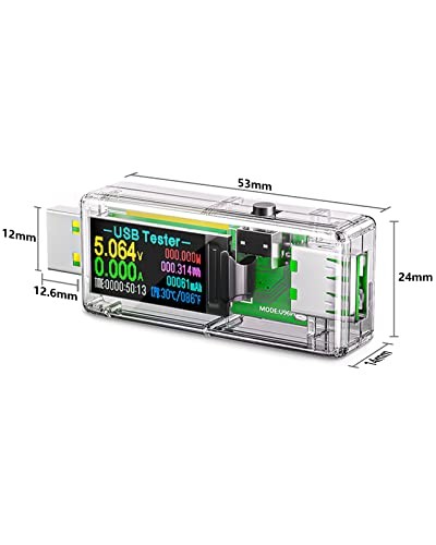 USB 3.0 Tester, IPS Color Display Digital Multimeter Voltmeter Current Clear