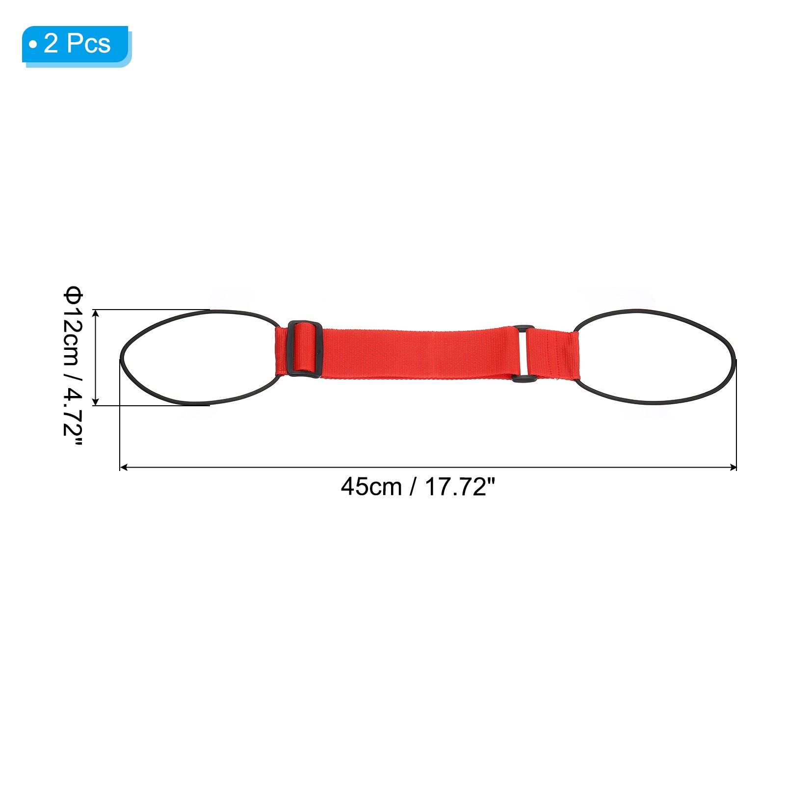 2pcs, Luggage Straps Bag Bungee Suitcase Straps Adjustable Belt Red