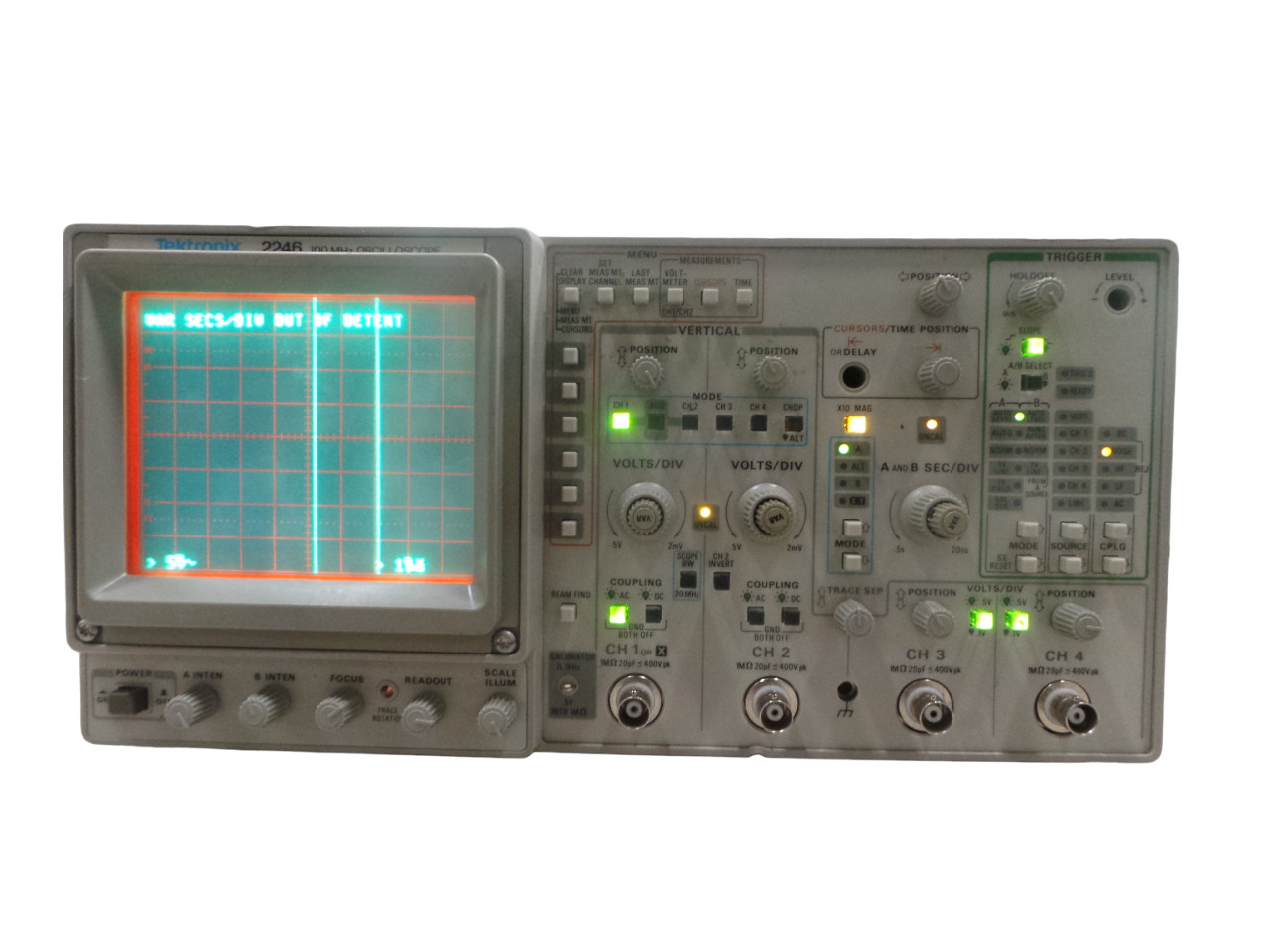 Tektronix 2246 MOD A 4-Channel 100MHz Oscilloscope - Free Shipping