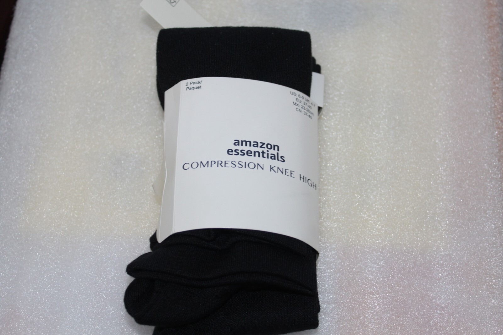 New 2 pair per  pack Amazon Essentials Compression Knee Highs Size 6-9 Black