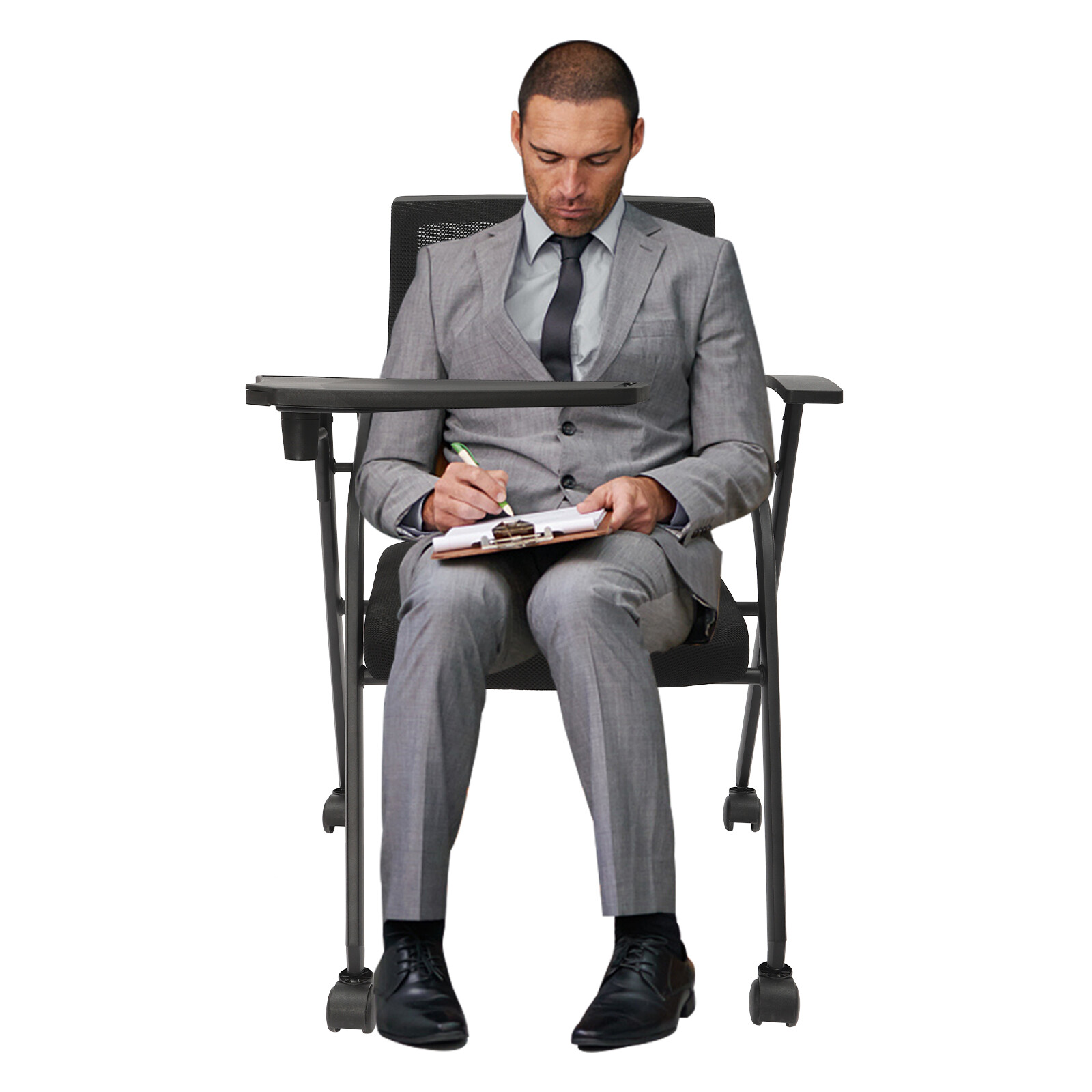 4Pcs Office Conference Reception Chairs Guest Chair Mesh Back Waiting Room Seat