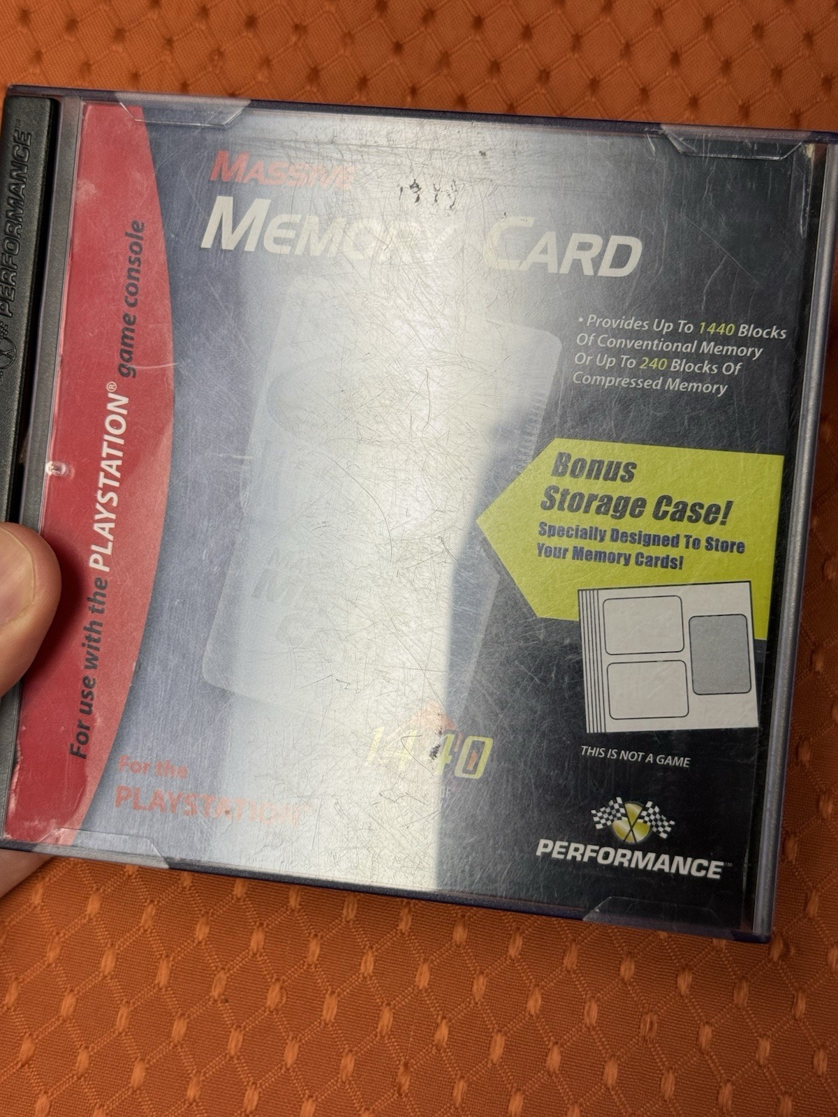 Massive Memory Card 1440 Blocks Performance Playstation PS1 Storage Case Works
