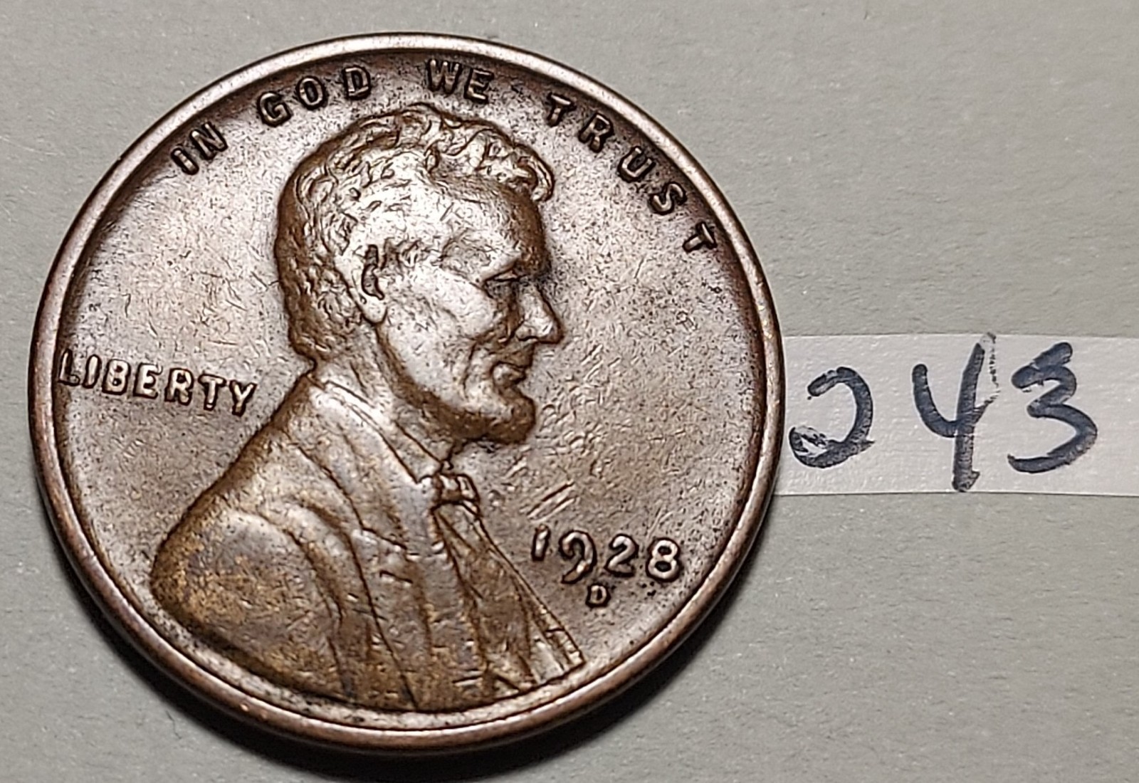 1928-D Lincoln Wheat Cent  VERY  FINE     #243