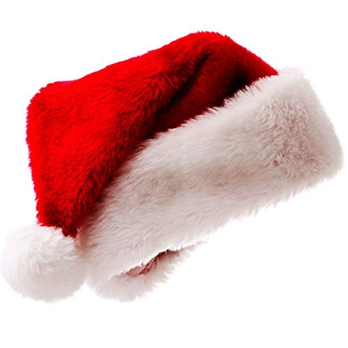 2Pack Red Christmas Hats, Adults Velvet Comfort Extra Thicken Santa Xmas Hats...