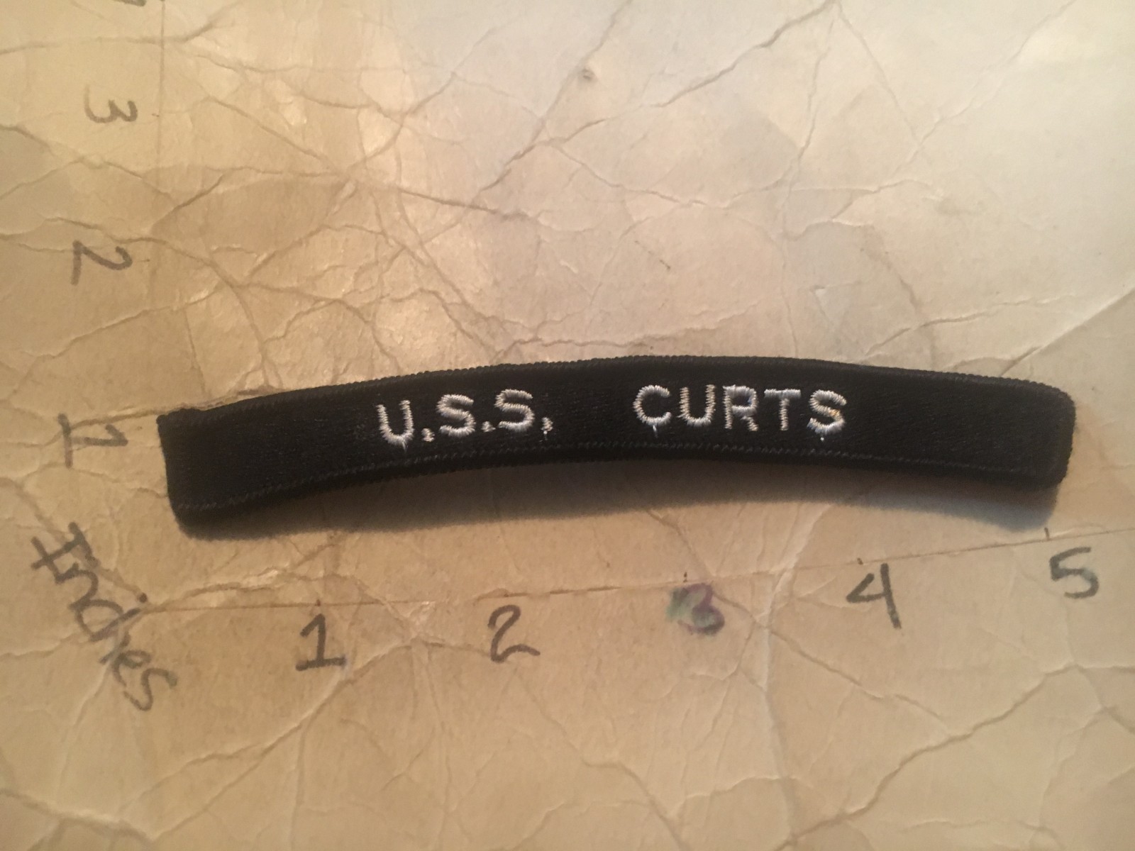 US NAVY SHOULDER STRIP TAB rocker Patch 10/12/25 USS Curts