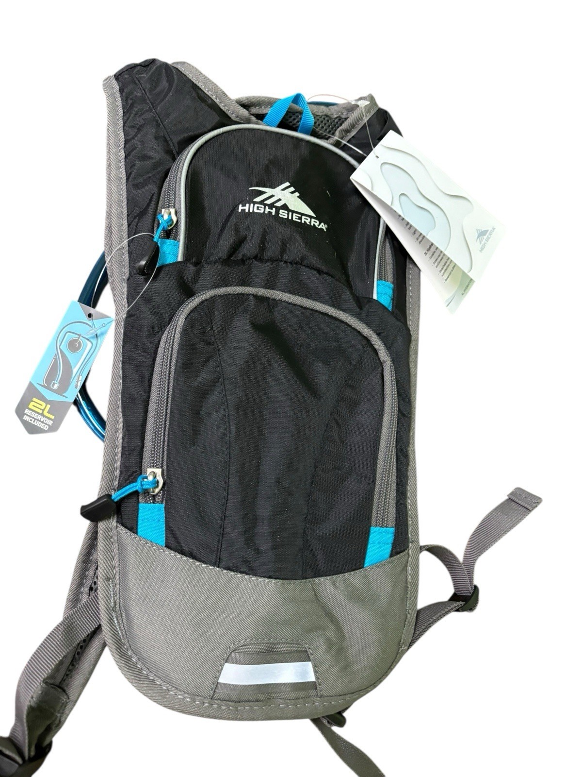 High Sierra HydraHike Hydration Backpack, Lightweight 4L, Black/Slate/Pool
