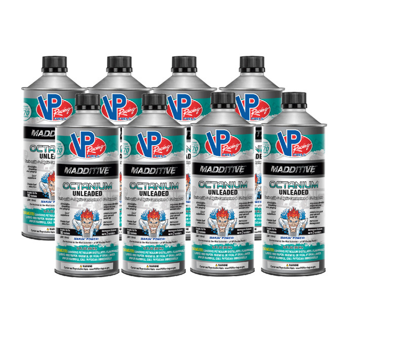 1 CASE OF 8 BOTTLES VP Madditive Octanium UNLEADED Fuel Additive 32 Fl. Oz.
