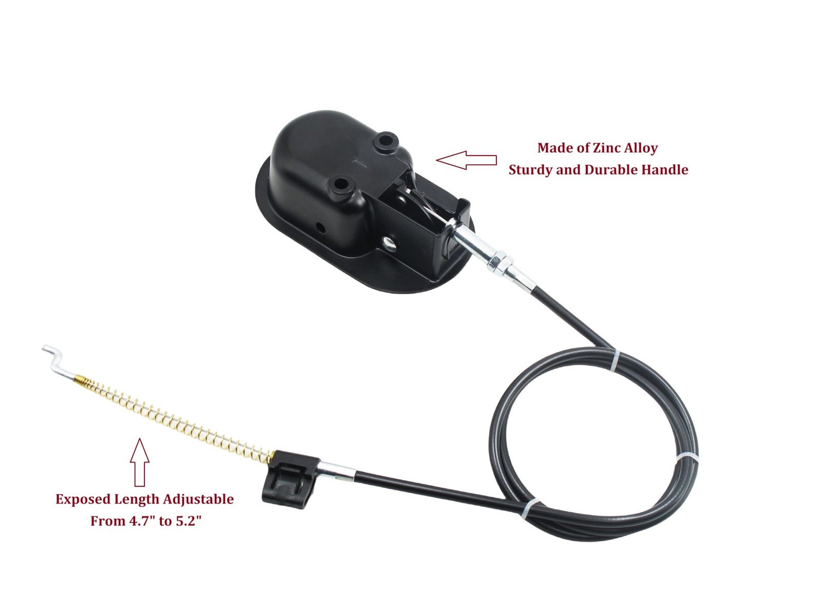 KUANYUOO Universal Heavy-Duty Metal Pull Recliner Handle with Cable Black