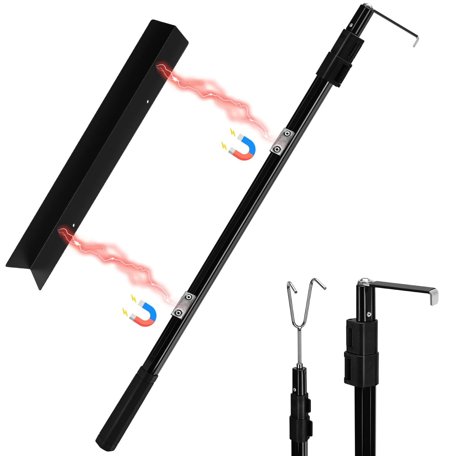 6.9 Ft Magnetically Mounted Truck Cargo Grabber Reach Tool, Lastest Telescopi...