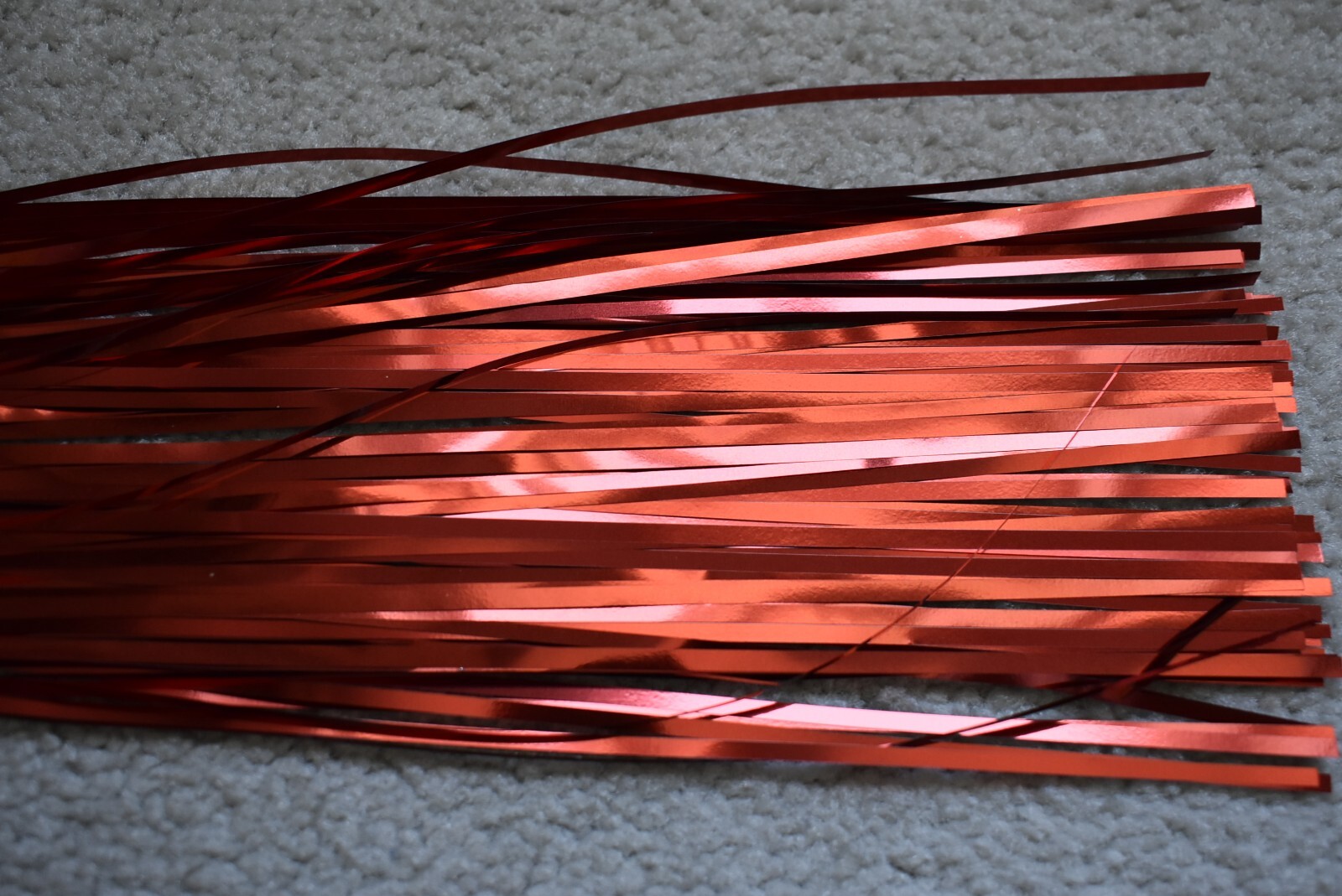1/8" Wide SOLID RED Fly Flash Strands FLASHABOU Tinsel Fly Tying, 12" Long
