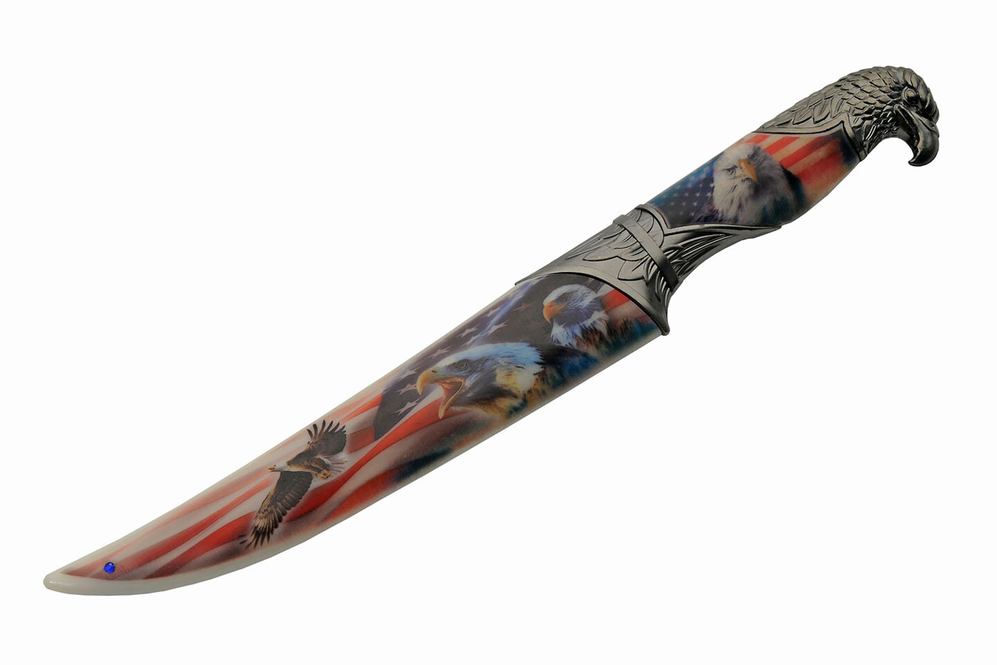 NEW Fixed-Blade Knife Rite Edge USA American Flag Bald Eagle Dagger