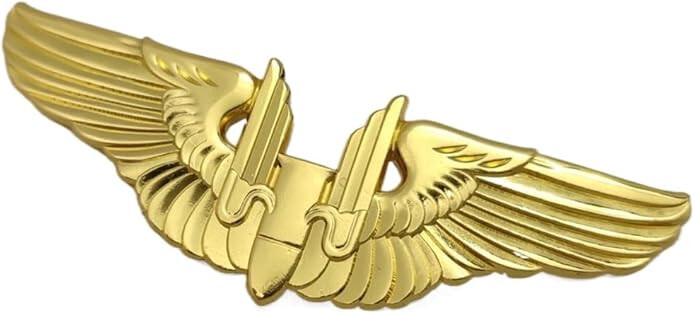 US Army Air Force Aerial Gunner Wings Replica Lapel Pin Badge  golden