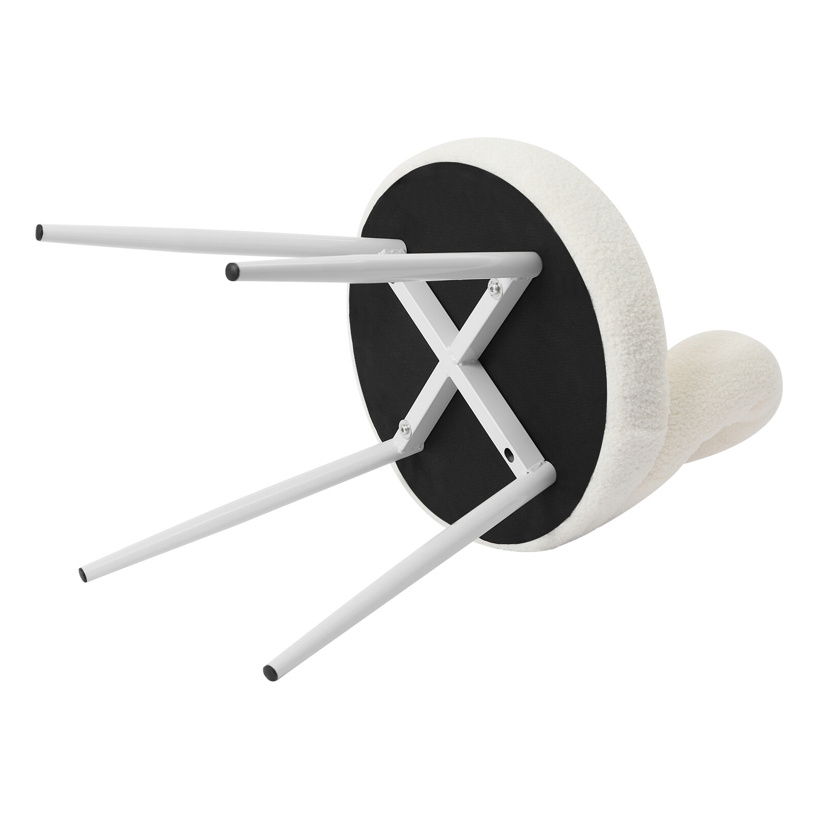 White Cute Bow Backrest Chair Ergonomic Design Bedroom Chair Fit Bedroom / Study