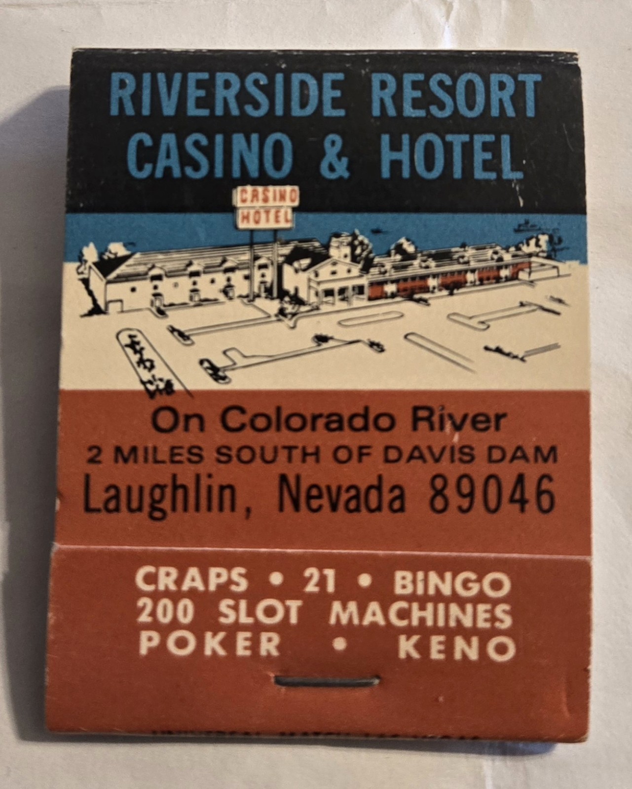 Riverside Resort Hotel And Casino Laughlin Nevada Vtg Unused Matchbook 124