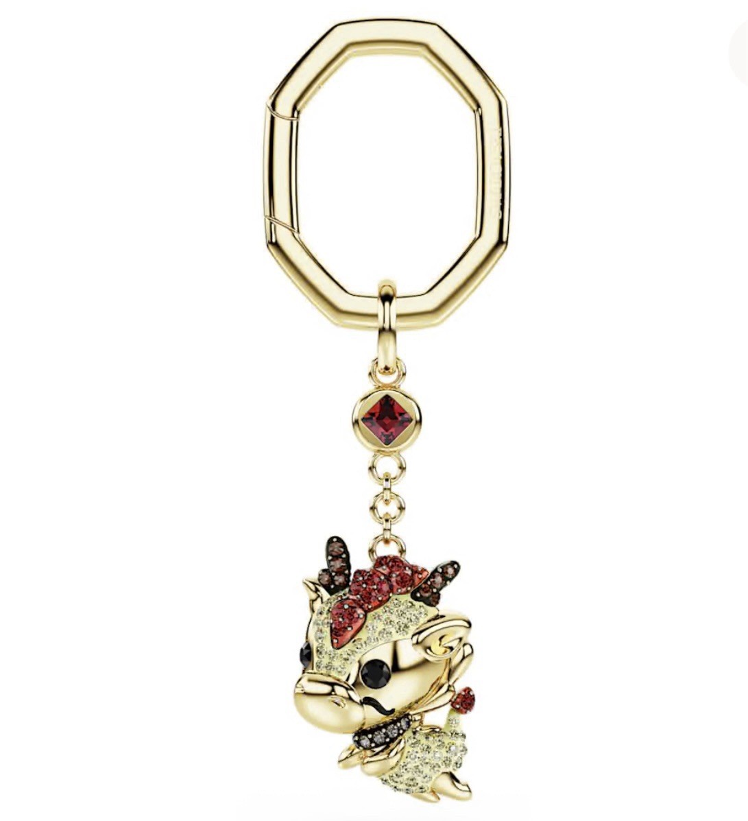 NIB Swarovski Dragon Bag Charm Key Chain Gold-plated Metal W Crystals #5678185