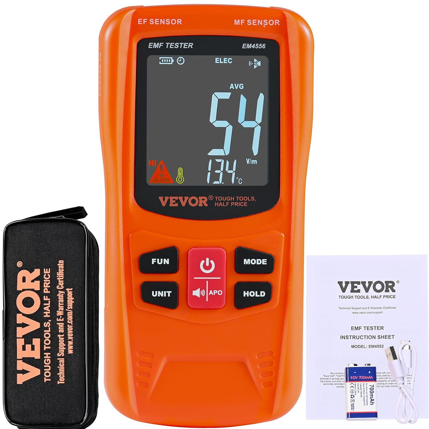 3-In-1 EMF Meter, 5Hz-6Ghz, Handheld Rechargeable Electromagnetic Field Radiatio