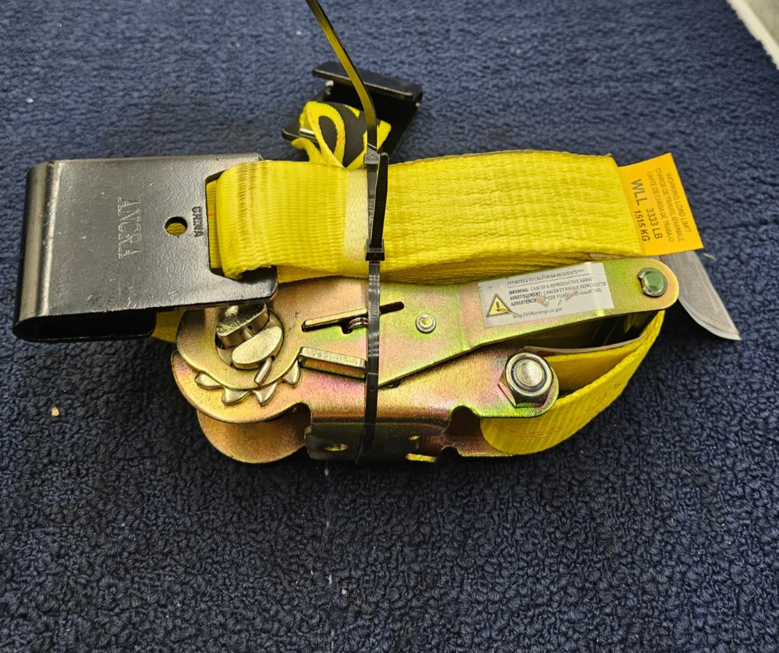Ancra 47970-10 Ratchet Tie Down Strap 2" x 27ft Yellow 3333lbs WLL