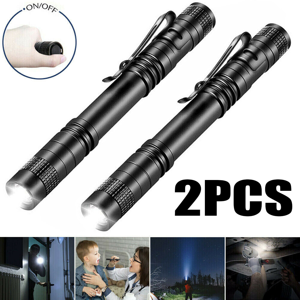 2x Super Bright 900000LM Tactical Flashlight Small LED Torch Light Mini Penlight