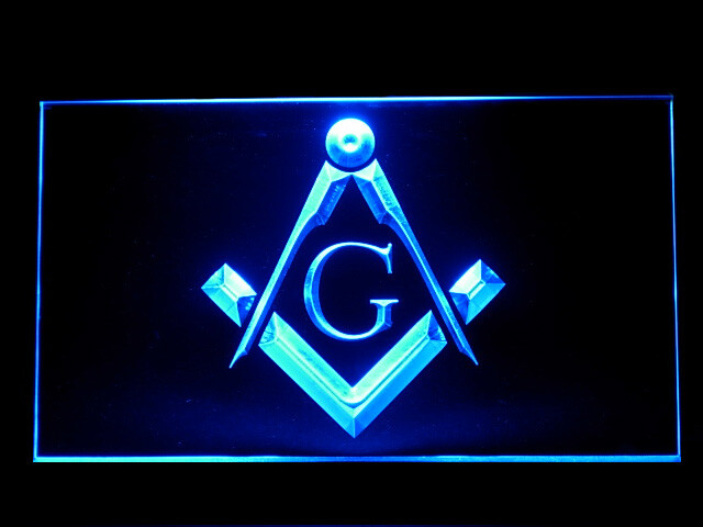 J497B Masonic Mason Freemason Emblem For Display Light Neon Sign