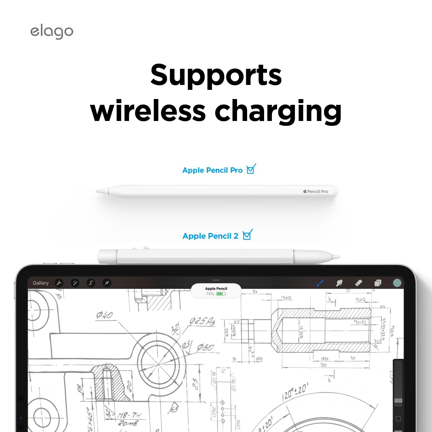 elago MONAMI Apple Pencil Pale White