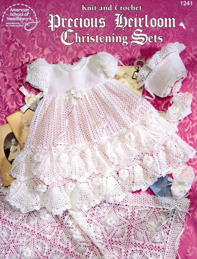 OOP!!!VTG!!! KNIT AND CROCHET PRECIOUS HEIRLOOM CHRISTENING SETS
