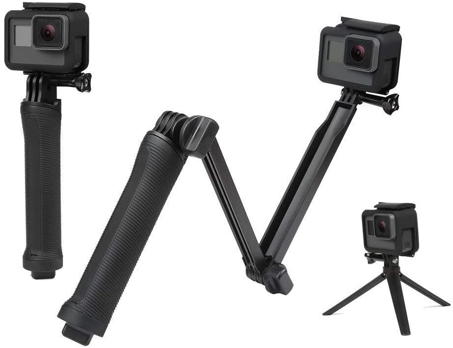 3-Way Monopod Grip Tripod Foldable Selfie Stick Stabilizer Mount for GoPro Hero