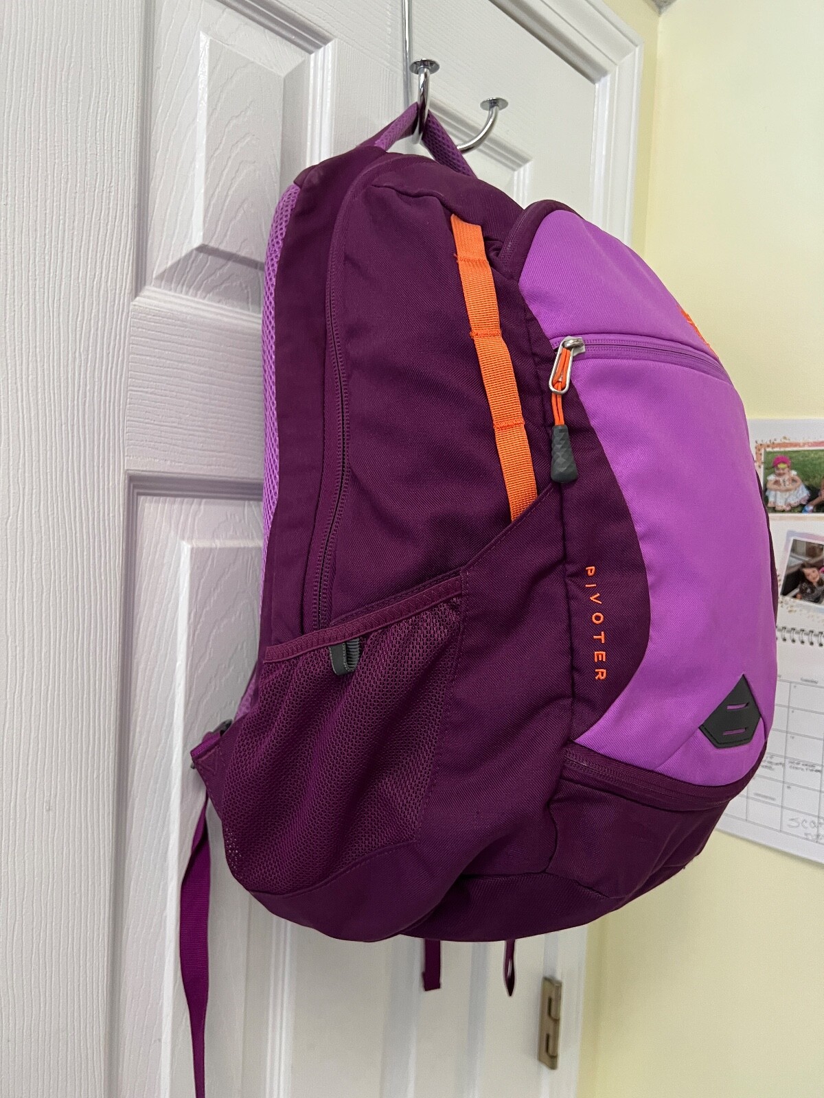 The North Face Pivoter Purple/Chartreuse backpack, GUC