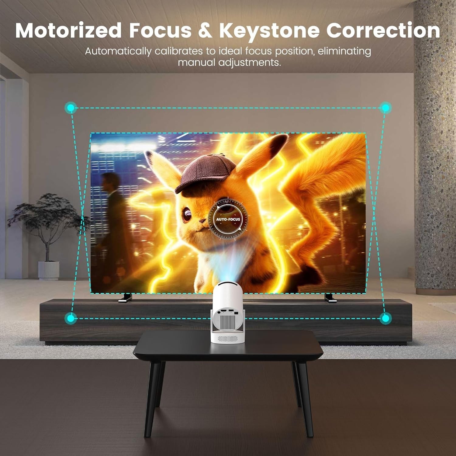 Eran Mini Projector: Bluetooth 5.4, WiFi6, and 360° Projection Flexibility
