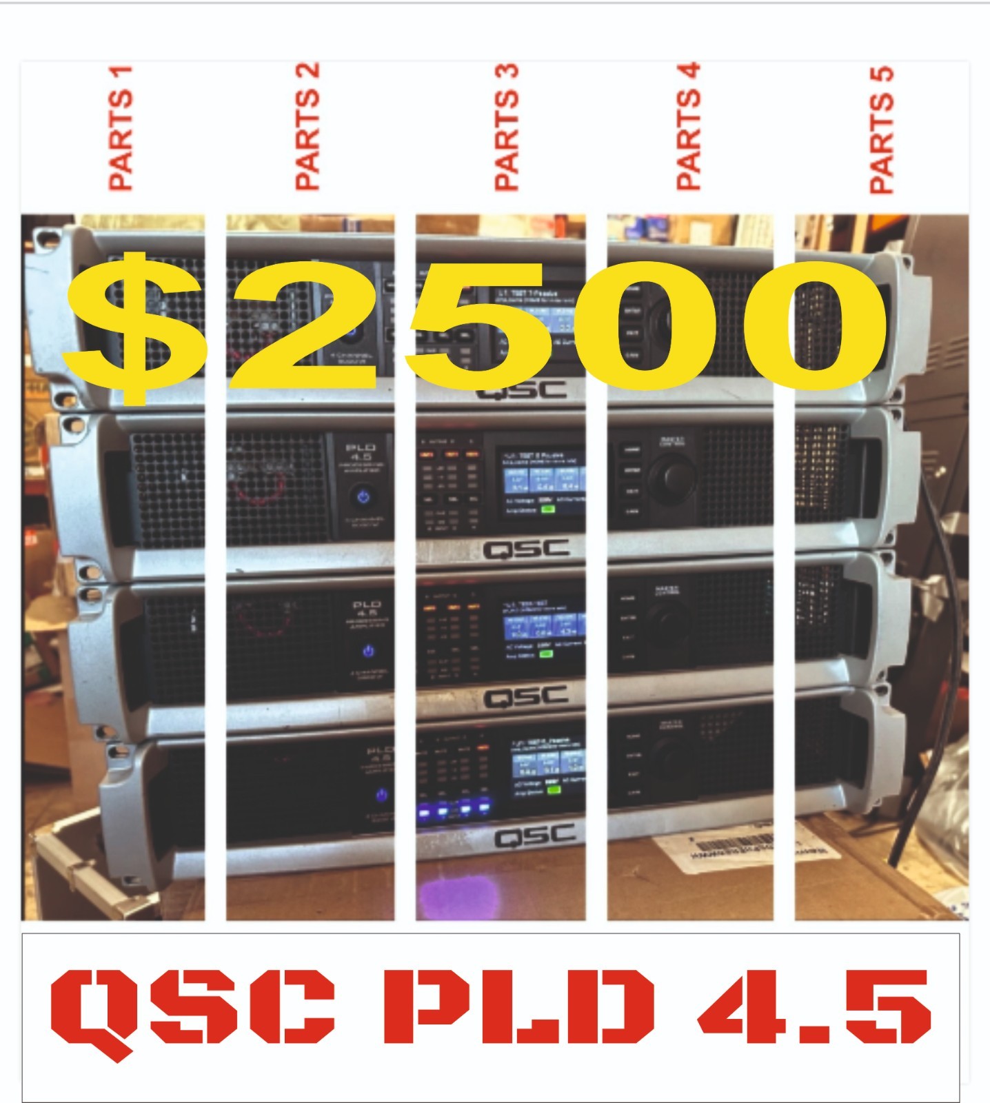 QSC PLD 4.5 Power Amplifier with DSP, 4 Channel ,5000w power,used,tested,good