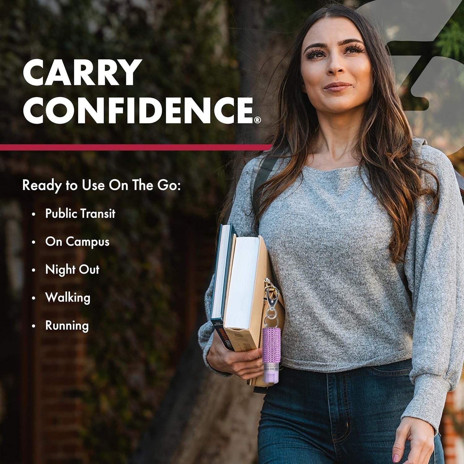 Sabre Pepper Spray with Quick Release Key Ring - Lavender - UV Dye
