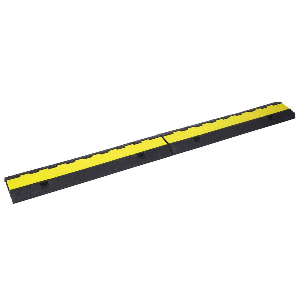 11000 Lbs. Load Capacity 2 Channels Rubber Modular Speed Bump Cable Protector Ra