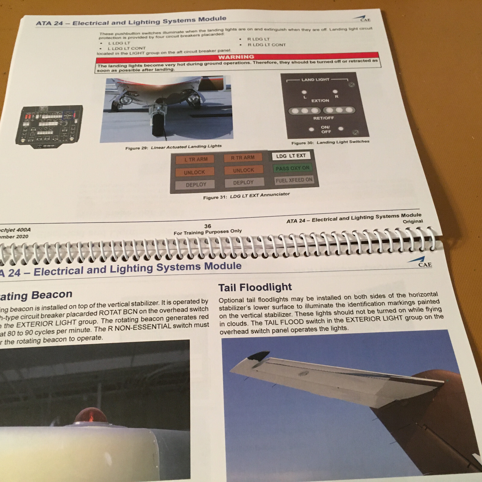 BeechJet 400A Electrical & Lighting Systems Booklet Manual