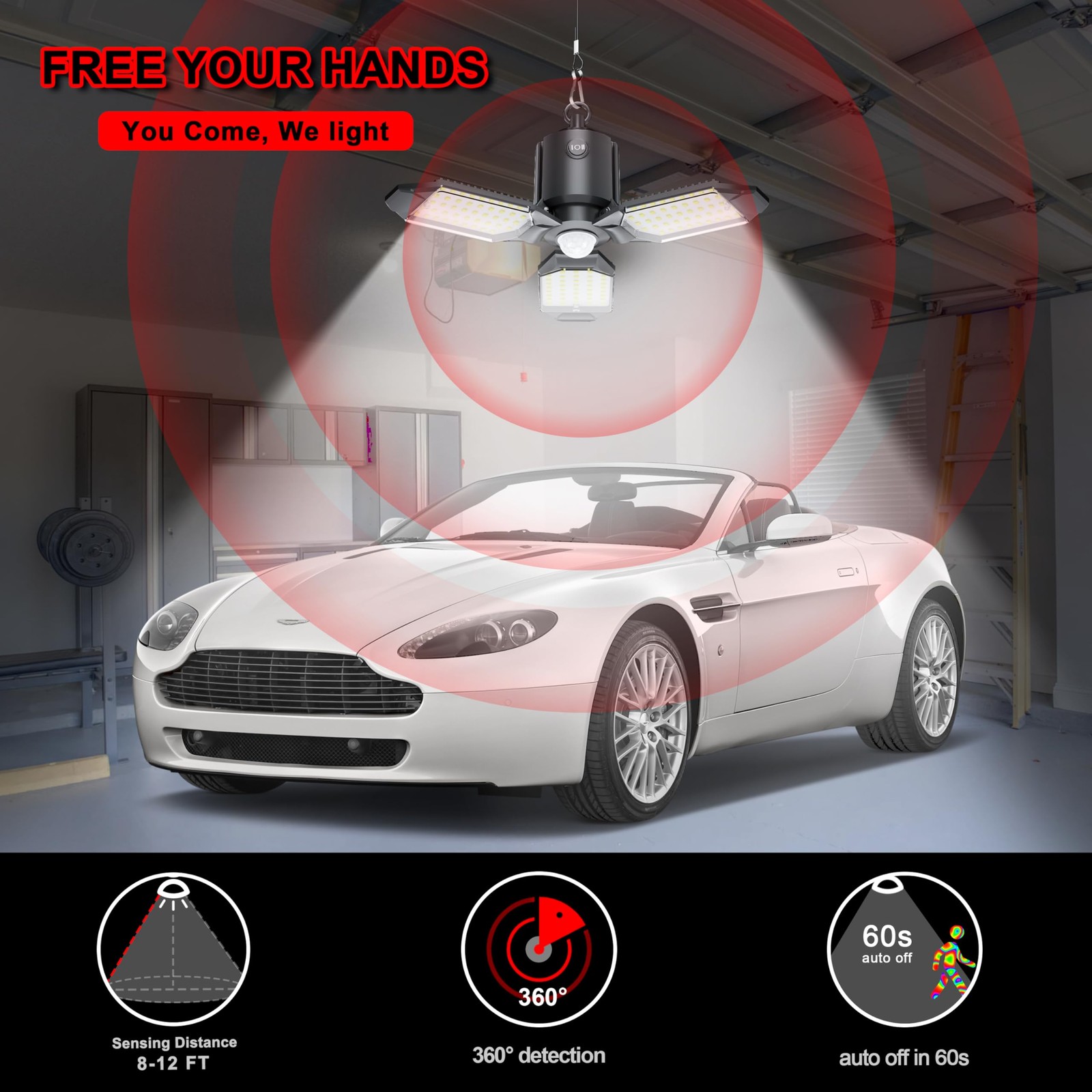 Led Garage Light Plug In Motion Sensor 80w Motion Sensor Light Indoor Garage Lig