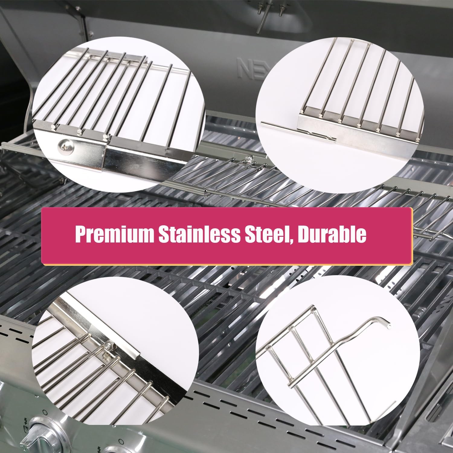 Universal Grill Warming Rack 20.6''- 32.08'', Adjustable Warming Rack for Nex...
