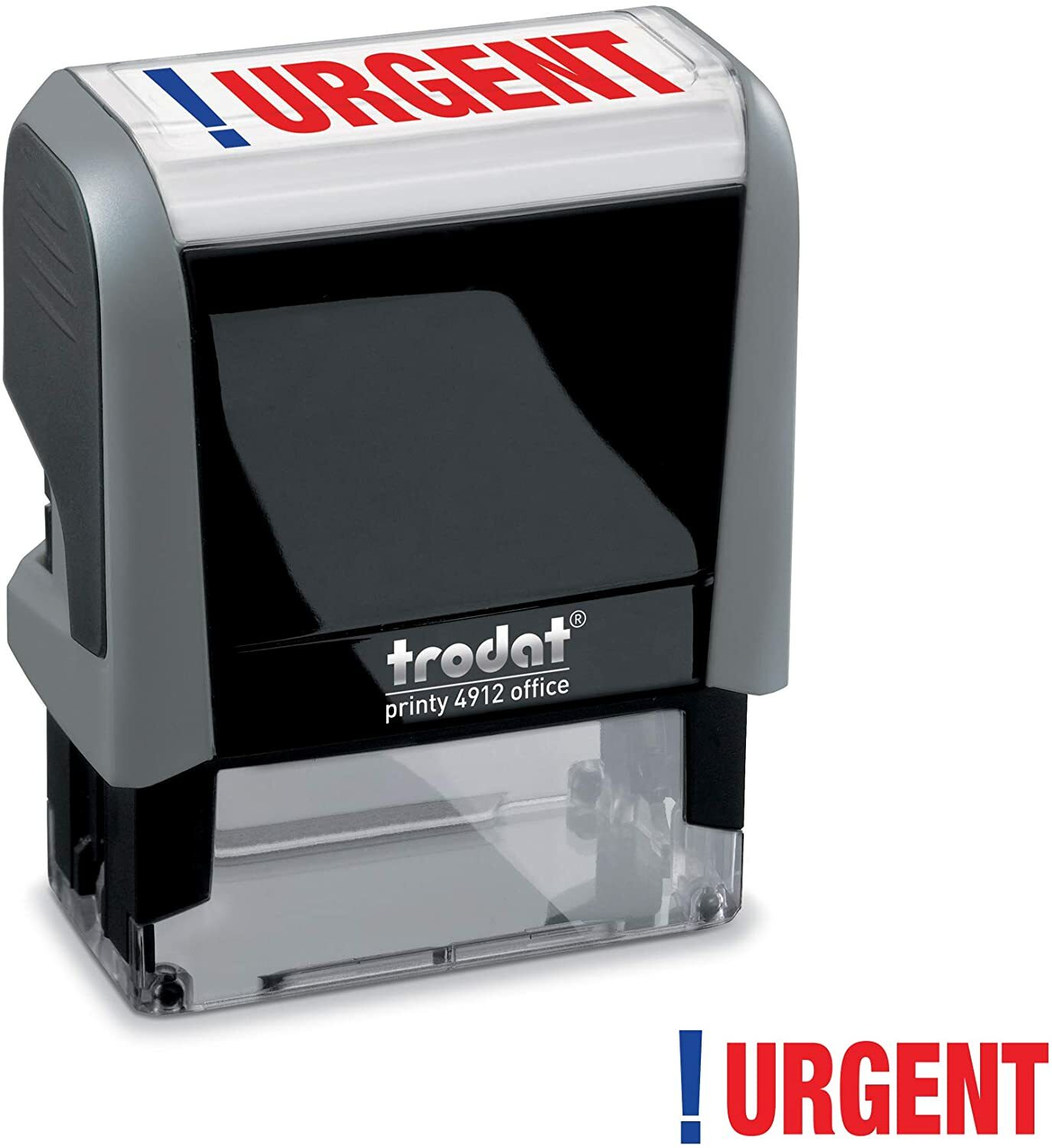 Urgent w. Pic. - Trodat 4912 Self-inking Stamp (2-Color Red / Blue Ink)