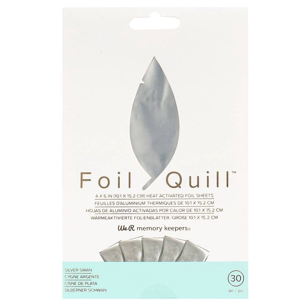 New & Sealed - Foil Quill Heat Activated Foil Sheets 4"X6" 30 Sheets SILVER SWAN